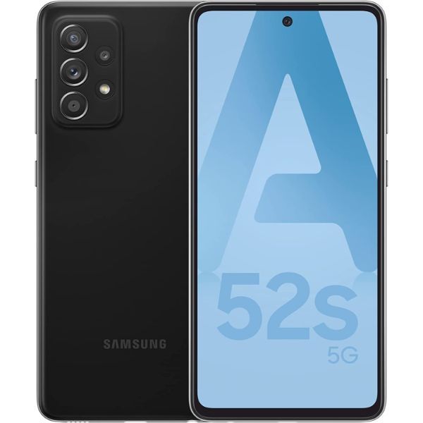 Samsung Smartphone Galaxy A52, écran FHD+Infinity-O de 6,5 pouces, 6 Go de RAM et 128 Go de mémoire interne extensible, batterie de 4 500 mAh et chargement ultra-rapide noir