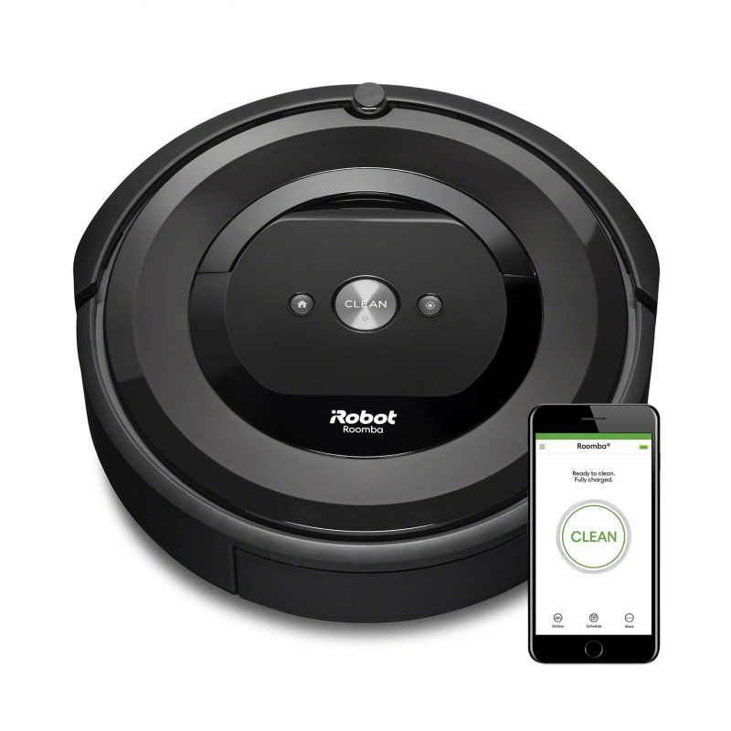 irobot Roomba e5 Aspirateur robotisé, 0,6 L (sans Sac, Environ, Tapis, Sol Dur, Stratifié), Charbon de Bois