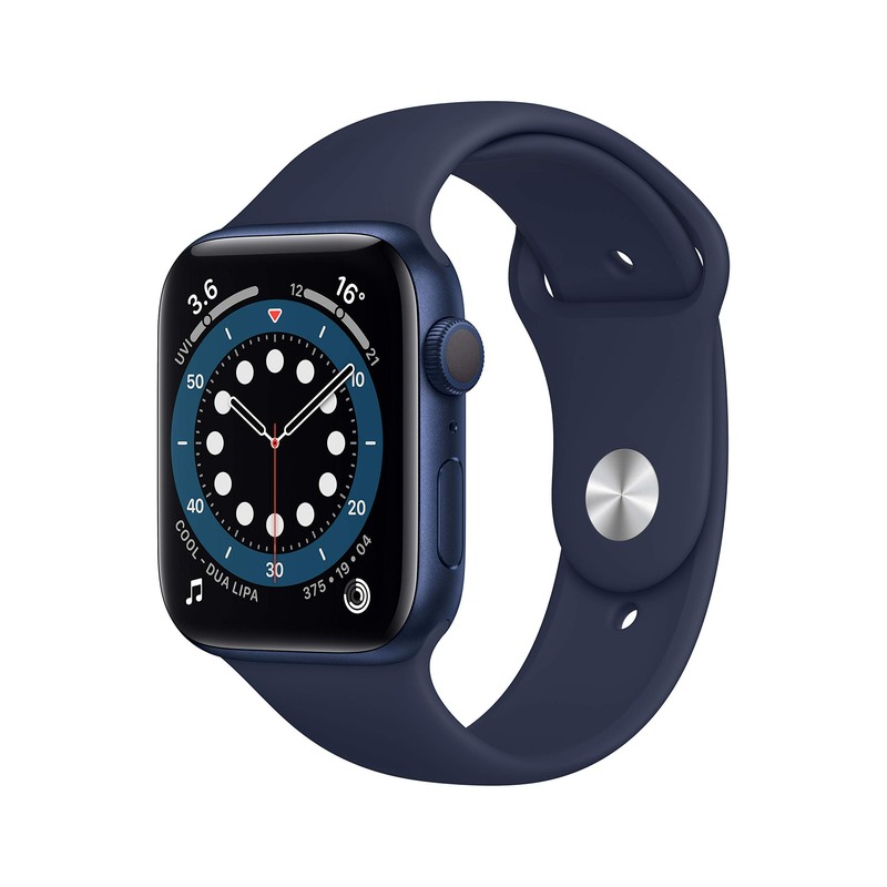 Apple Watch Series 6 (GPS, 44MM) Boîtier en Aluminium Bleu avec Bracelet Sport Bleu Marine