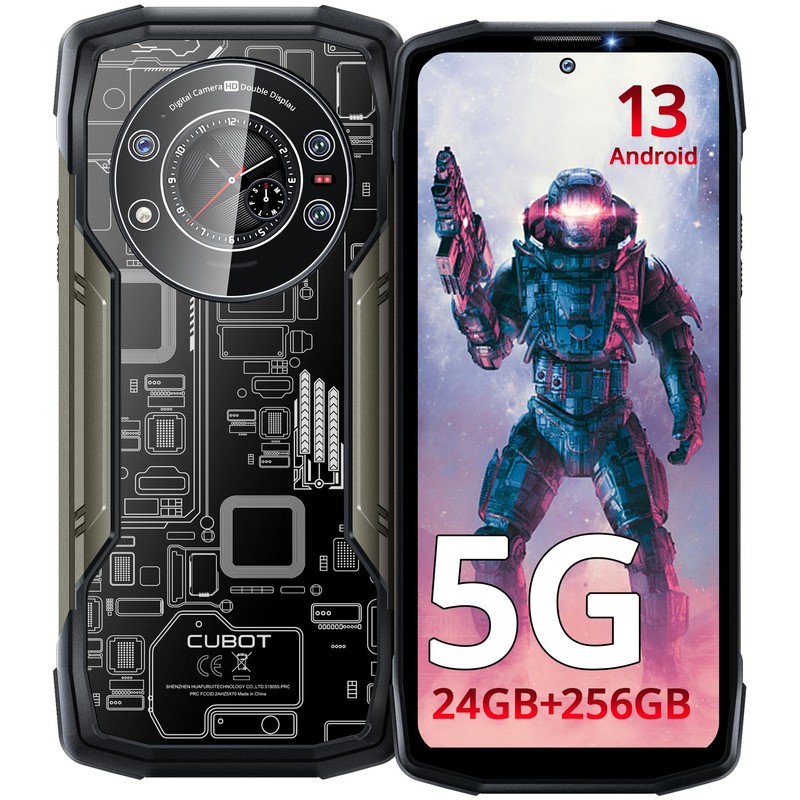 CUBOT Kingkong Star Telephone Portable Incassable 5G(2024), Android 13 24Go+256Go/1To Double Écran, 10600mAh Smartphone Incassable, 6.78&Prime; FHD+, 100MP+24MP Vision Nocturne, 5G Dual SIM/IP68/NFC/3 Slots
