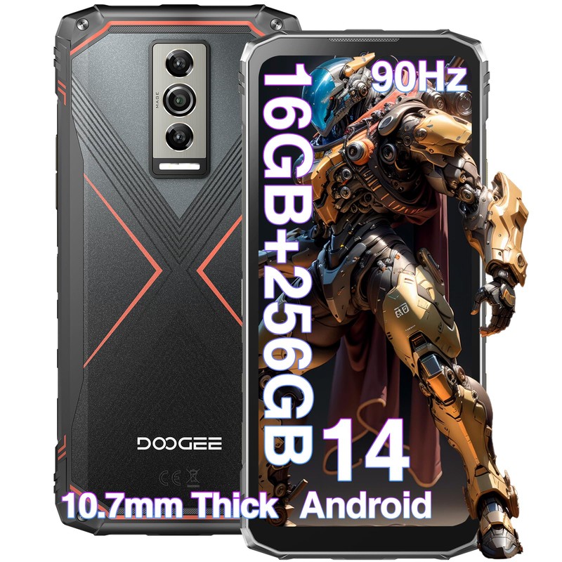 DOOGEE Blade 10 Pro Smartphone Incassable 2024 Android 14,16 Go + 256 Go Telephone Portable Incassable, Écran HD+ de 6,5&Prime;, 5150 mAh, 50 MP + 8 MP, IP68/IP69K/Dual SIM 4G/Face ID/NFC