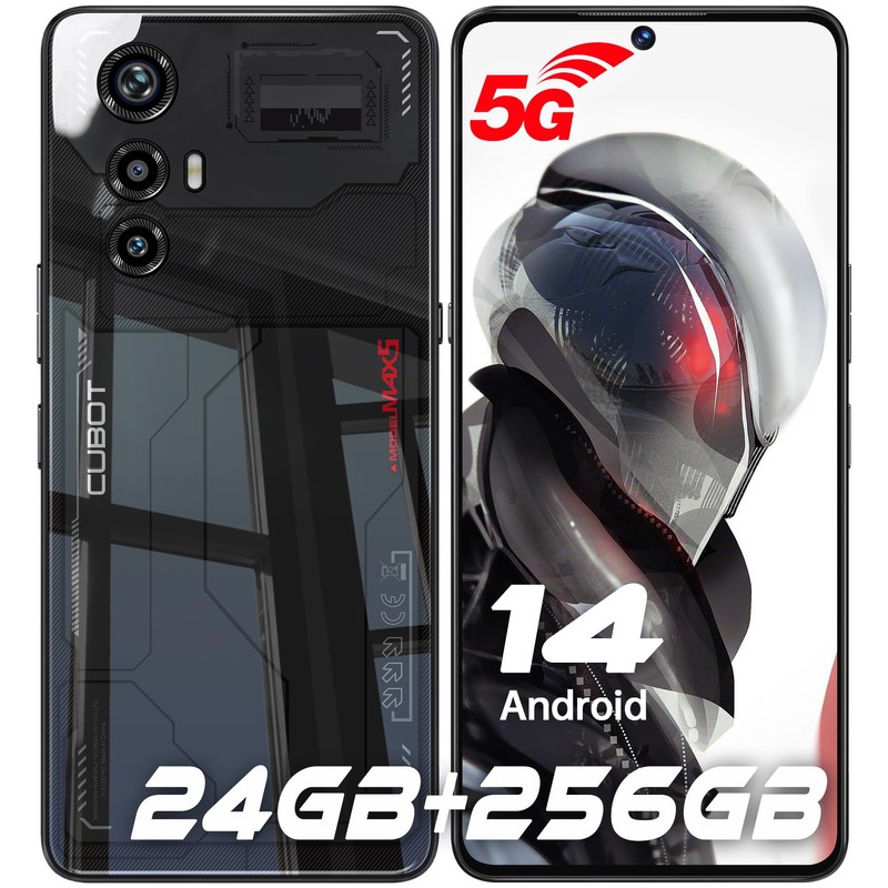 CUBOT Max 5 Téléphone Portable Débloqué 5G-24GO+256GO Smartphone Android 14, 144Hz 6.95&Prime; FHD+ Telephone Portable, 100MP Smartphone Débloqué, 5100mAh/33W, Dual SIM 5G/Refroidissement/Face ID/NFC